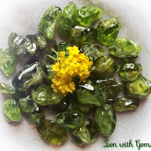Tumbled Peridot, Full Moon Charged, Heart Chakra, Crystal Grid, Precious Gemstone, Meditation, Pagan Altar, Green, Small, Magic!