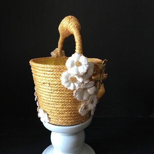 Golden Floral/Shell Flower Girl Basket image 2