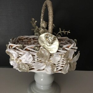 Formal Ivory/Gold Flower Girl Basket