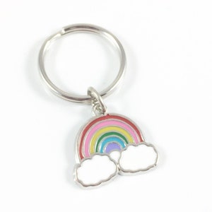 Rainbow Keychain, Rainbow Key Chain, Cute Key Ring, Rainbow Baby Gifts for Mom, Encouragement Gifts for Women, Thinking of You Gift for Her