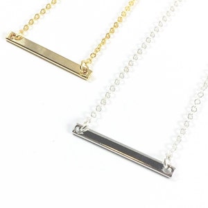 Dainty Bar Necklace, Gold Rectangle Necklace, Silver Bar Necklaces for Women, Simple Gold Necklace, Everyday Jewelry, Minimalist Jewelry