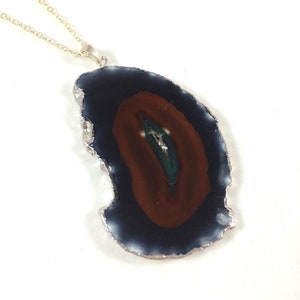 Geode Necklace, Agate Pendant Necklace, Agate Stone Necklace, Large Stone Jewelry, Earthy Jewelry, Hippie Jewelry Unique Necklaces for Women