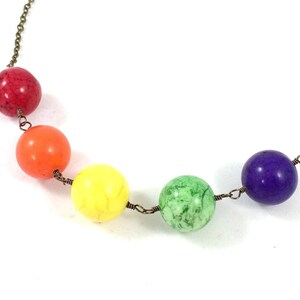 Rainbow Necklace, Rainbow Stone Necklace, Rainbow Statement Necklace, Chunky Jewelry, Colorful Jewelry, LGBTQ Jewelry, Pride Christmas Gift