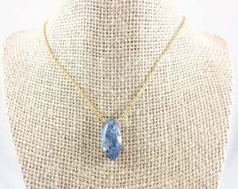 Kyanite Necklace, Blue Kyanite Necklace, Blue Stone Pendant Necklace, Gemstone Jewelry, Natural Jewelry, Bohemian Jewelry, Women Gift Unique