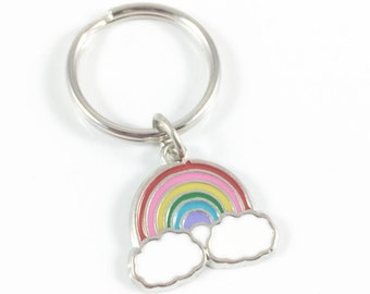 Rainbow Keychain, Rainbow Key Chain, Cute Key Ring, Rainbow Baby Gifts for Mom, Encouragement Gifts for Women, Thinking of You Gift for Her