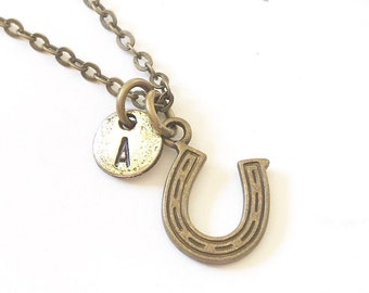 Collar de herradura: dije de caballo de plata, regalo de joyería occidental