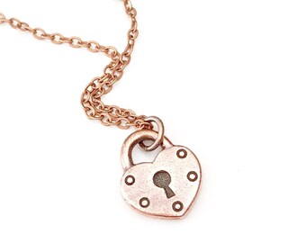 Collier cadenas, collier pendentif cadenas cadenas breloque collier pour son coeur bijoux amour bijoux cuivre cadeau d'anniversaire pour femme bijoux cadeau