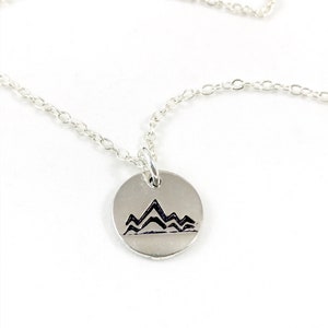 Mountain Charm Necklace, Silver Mountain Necklace for Women, Outdoor Lover Gift for Hiker Woman, Mountain Girl Jewelry Nature Lover Gift Her