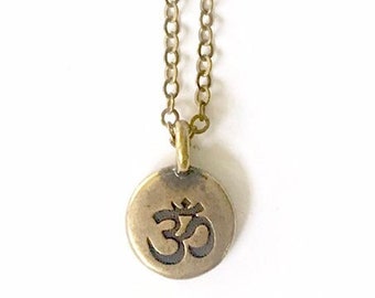 Om Necklace, Silver Om Necklace, Yoga Necklace, Zen Necklace, Ohm Jewelry, Meditation Jewelry, Yoga Gift for Teacher, Gift for Yoga Lover