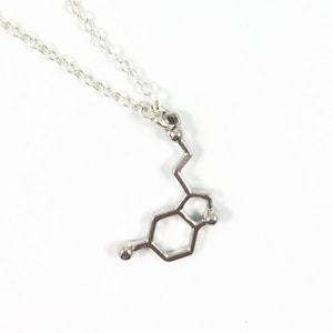 Joy Necklace, Happy Necklace, Serotonin Necklace Joy Jewelry Science Jewelry Molecule Jewelry Chemistry Jewelry Psychology Gifts Happy Gifts