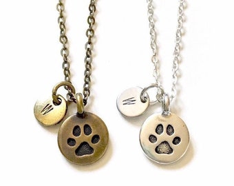 Paw Print Necklace, Pet Memorial Necklace, Dog Paw Necklace, Personalized Pet Loss Gifts Dog Memory Jewelry Pet Sympathy Gift Pet Grief Gift