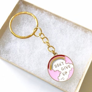 Rainbow Keychain, Rainbow Key Chain, Motivational Keychain, Inspirational Keychain, Encouraging Gift, Rainbow Gifts for Women, Don&#39;t Give Up