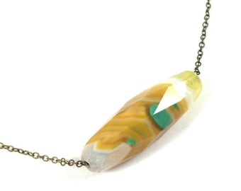 Stone Statement Necklace, Yellow Stone Necklace, Yellow Necklace for Women, Yellow Gifts, Boho Jewelry, Bright Jewelry, Colorful Jewelry