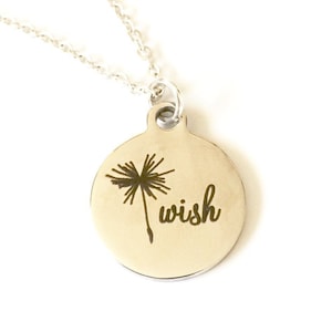Collier de souhaits, collier de pissenlit, collier de souhaits d&#39;anniversaire, bijoux de souhait, bijoux de pissenlit, bijoux d&#39;anniversaire cadeaux d&#39;anniversaire pour elle faire un vœu