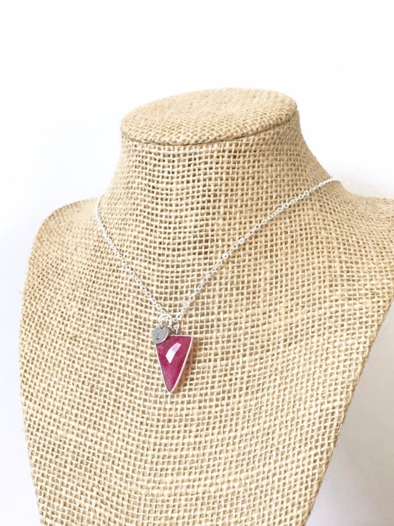 Red Crystal Necklace, Red Ruby Necklace for Women, Birthstone Necklace, July Birthstone Gift for Her, Personalized Jewelry, Gemstone Jewelry image 3