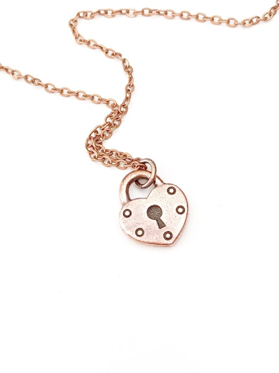 Padlock Necklace Lock Pendant Necklace Lock Charm Necklace Etsy