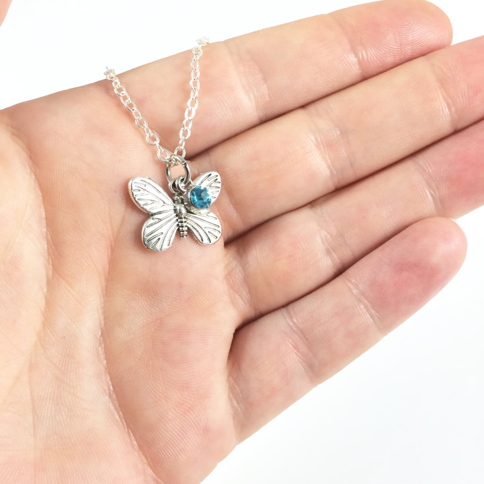 Butterfly Necklace Silver Butterfly Necklace Butterfly Etsy