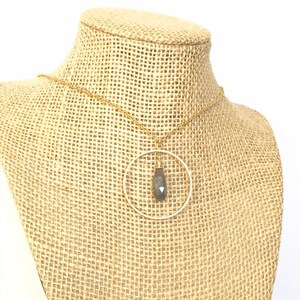 Labradorite Necklace, Gold Circle Necklaces for Women, Circle Necklace with Gemstone Necklace Gold, Mothers Day Gifts for Friend image 4