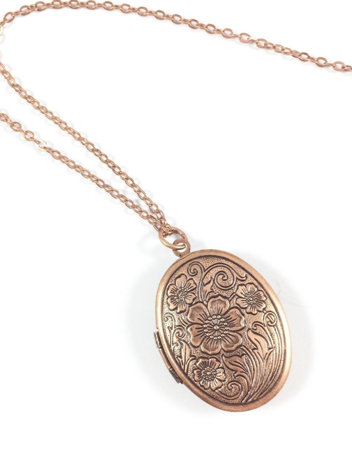 Locket Necklace Picture Locket Necklace Copper Necklace In Etsy