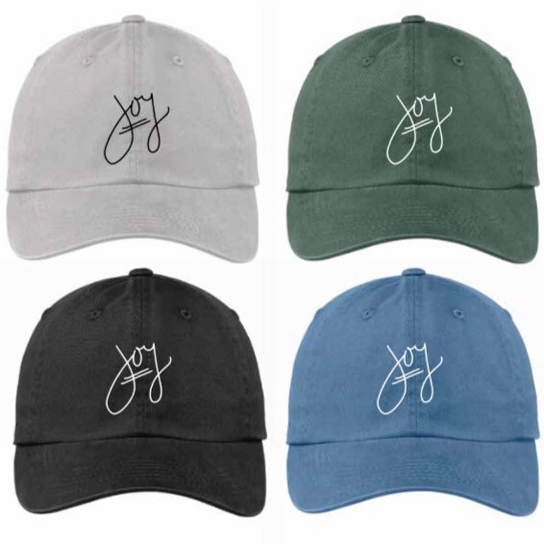 Joy Hat, Embroidered Hat, Baseball Hats Women, Summer Hats, Womens Hats, Dad Hat, Mom Hat, Word Hats with Sayings Joy Gifts Meaningful Gifts image 2