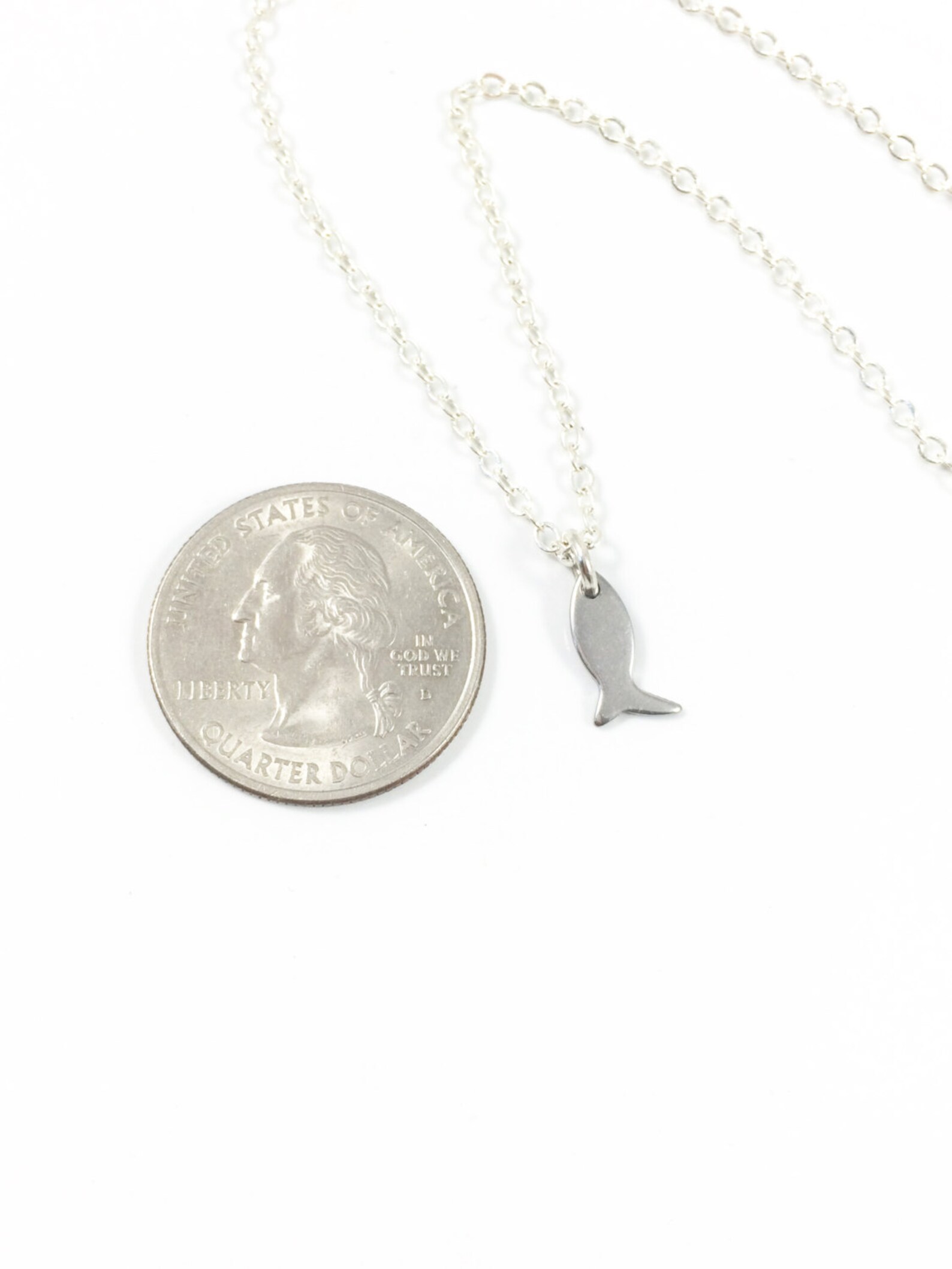 Faith Necklace Fish Necklace Jesus Fish Necklace Religious Etsy