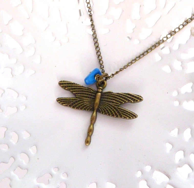 Dragonfly Necklace, Dragonfly Charm Necklace, Dragonfly Pendant Necklace, In Memory Of Mom, Memorial Jewelry Loss of Loved One Animal Spirit image 4