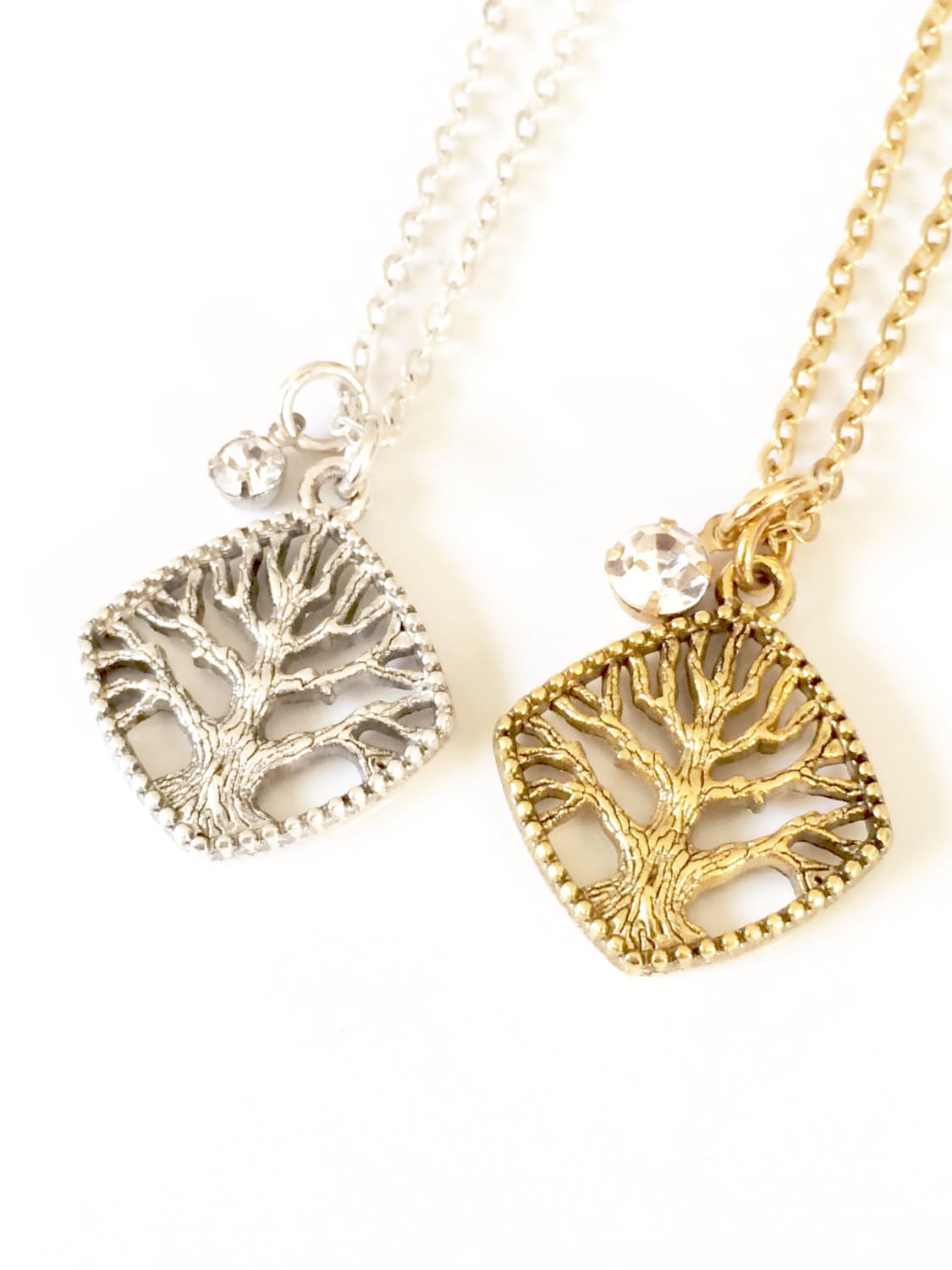 Silver Tree Necklace Gold Tree Necklace Tree Pendant Etsy