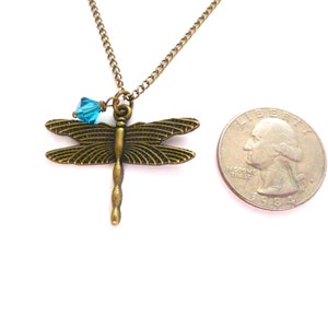 Dragonfly Necklace, Dragonfly Charm Necklace, Dragonfly Pendant Necklace, In Memory Of Mom, Memorial Jewelry Loss of Loved One Animal Spirit image 3