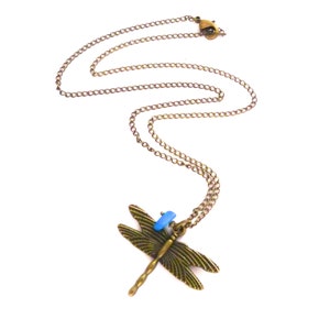 Dragonfly ketting, Dragonfly charme ketting, Dragonfly hanger ketting, ter nagedachtenis aan moeder, Memorial sieraden verlies van geliefde dier geest afbeelding 2