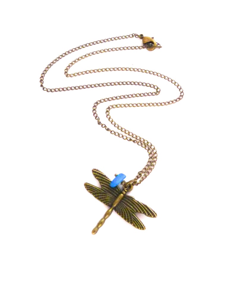 Dragonfly ketting, Dragonfly charme ketting, Dragonfly hanger ketting, ter nagedachtenis aan moeder, Memorial sieraden verlies van geliefde dier geest afbeelding 2