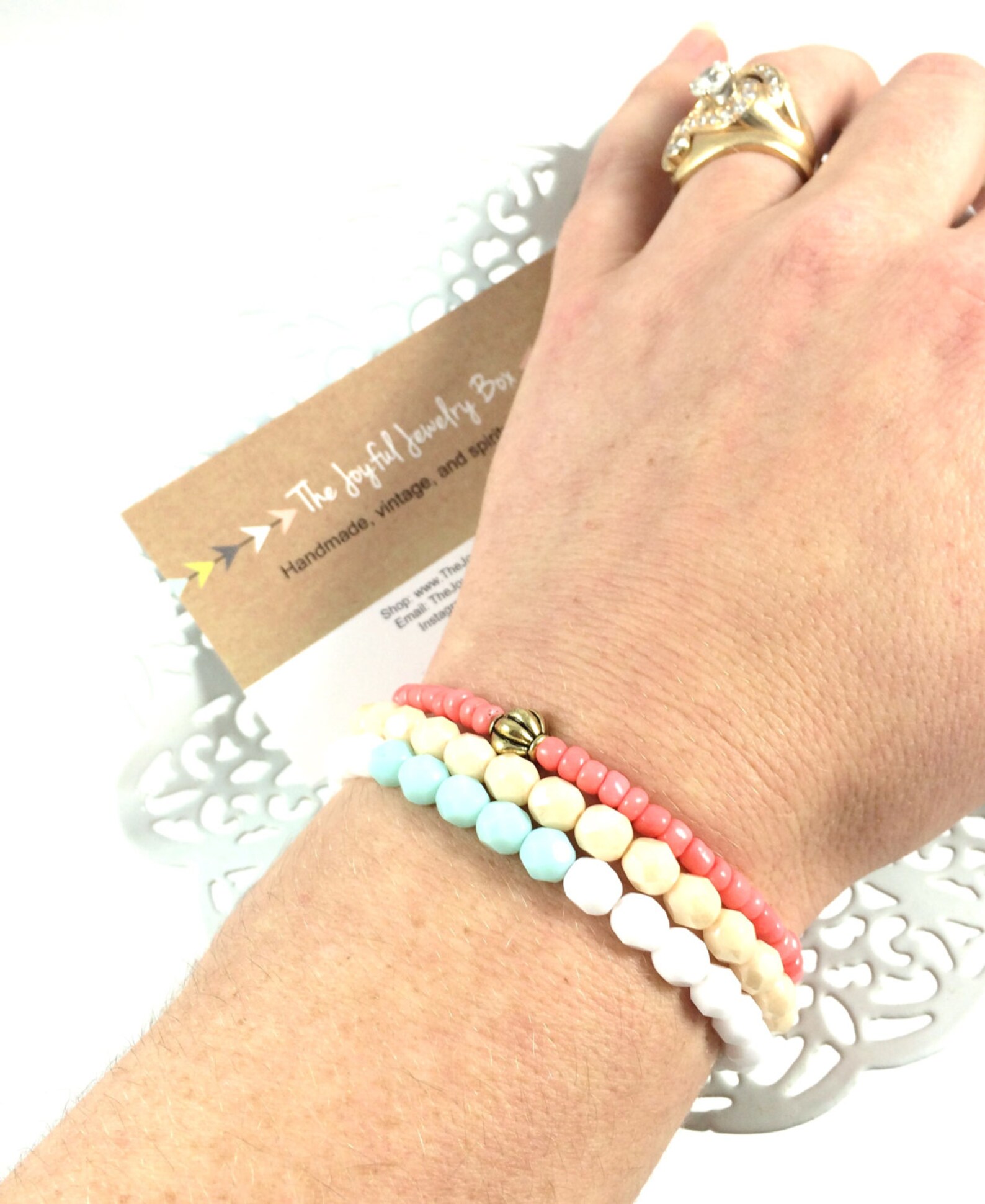 Stacking Bracelets Beaded Bracelet Stack Set of Bracelets Etsy