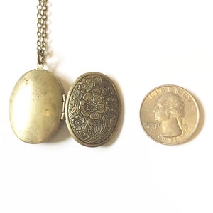 Locket Necklace, Picture Locket Necklace, Copper