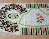 Peonies Apron Panel - Easy To Sew Apron - Make Your Own Apron - Cut and Sew - Project Fabric - DIY Sewing - Fabric Panel - DIY - Item #370