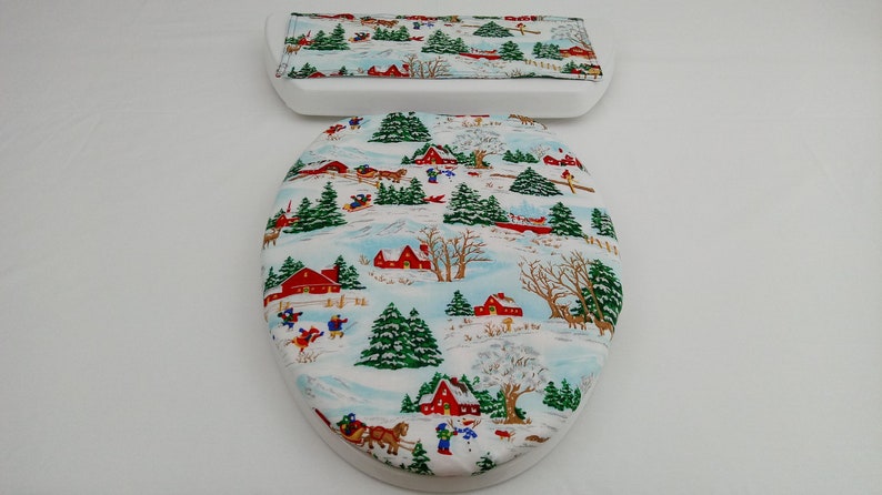 Winter Toilet Seat Cover With Tank Lid Runner Moving Gift For Etsy