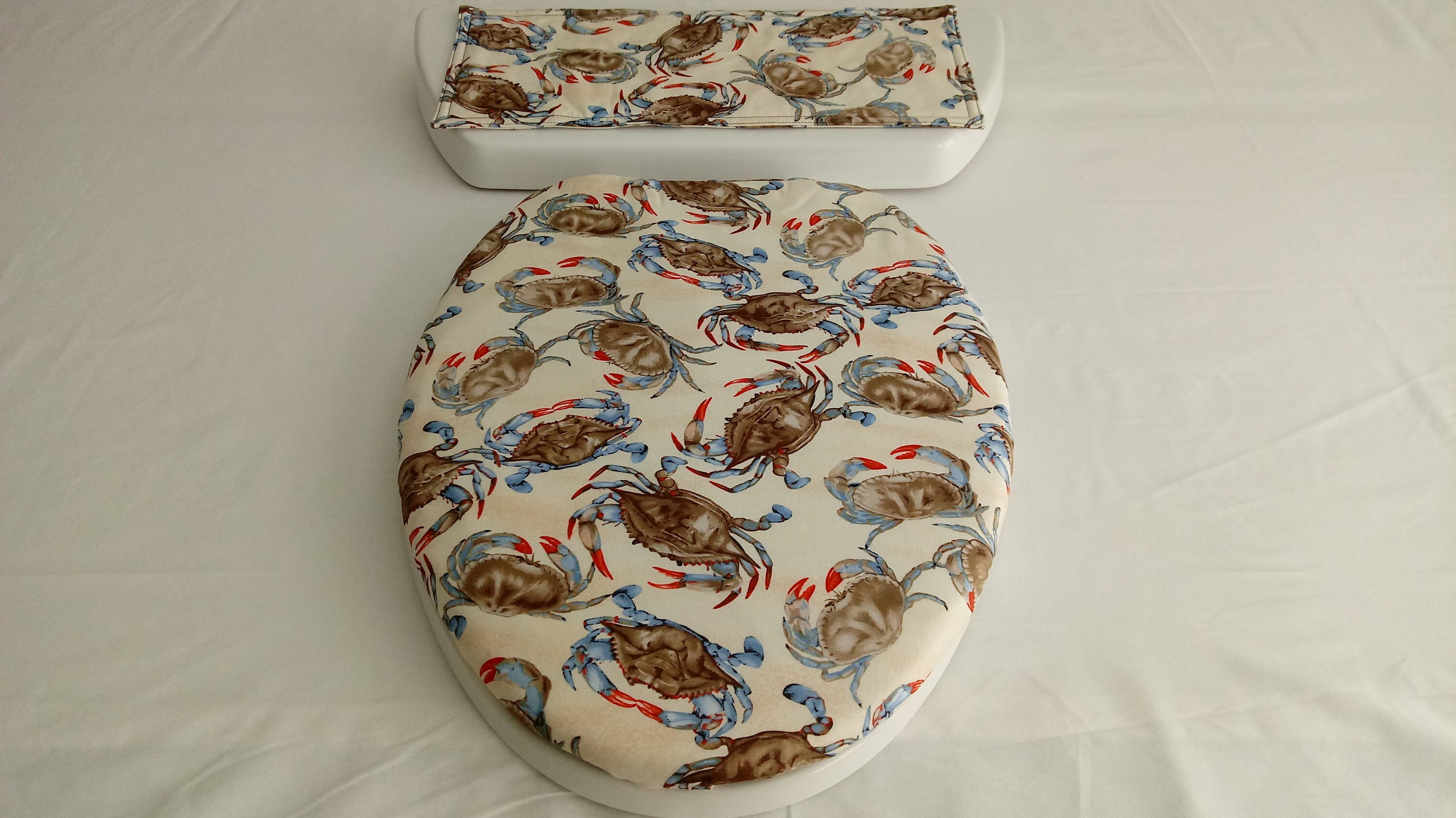 Blue Crab Toilet Seat Lid Cover Tank Top Set Bathroom Commode Etsy