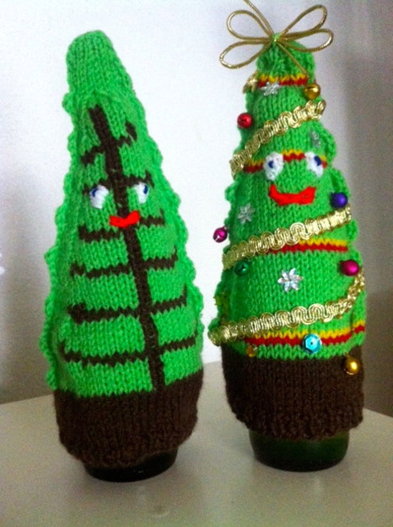Knit christmas tree puppet handmade decorated tree knit Etsy