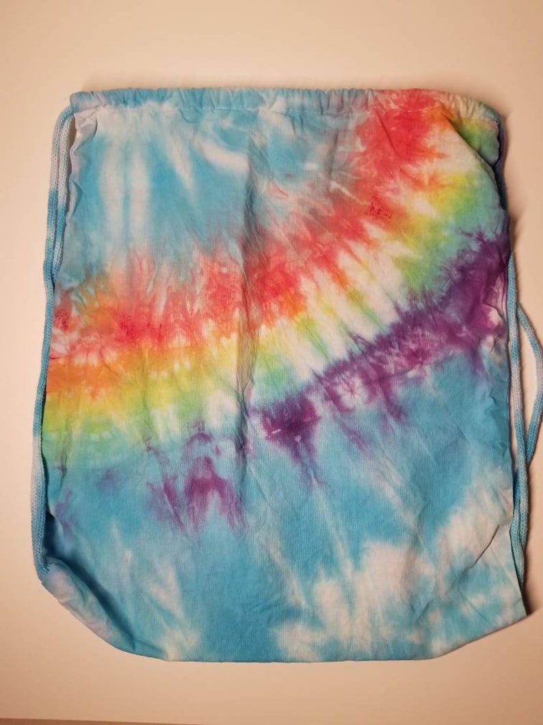 Rainbow Tie Dye Drawstring Bag Backpack