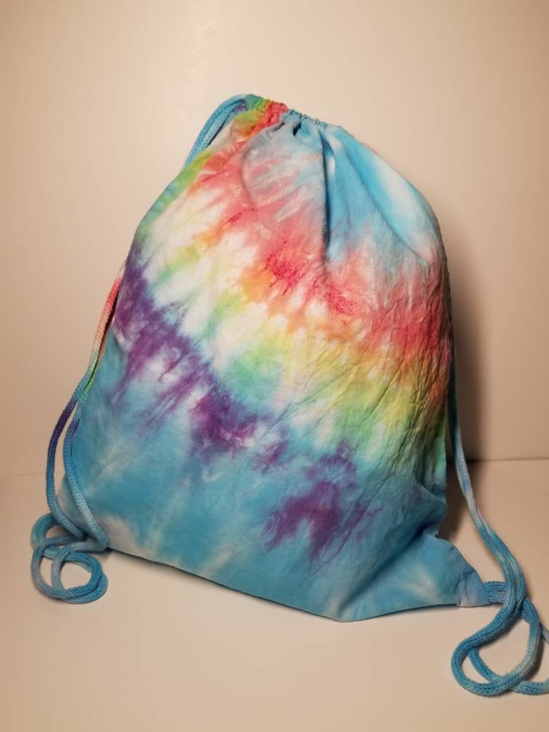 Rainbow Tie Dye Drawstring Bag Backpack