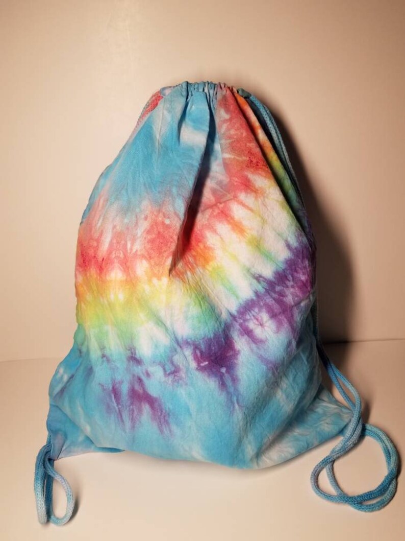 Rainbow Tie Dye Drawstring Bag Backpack