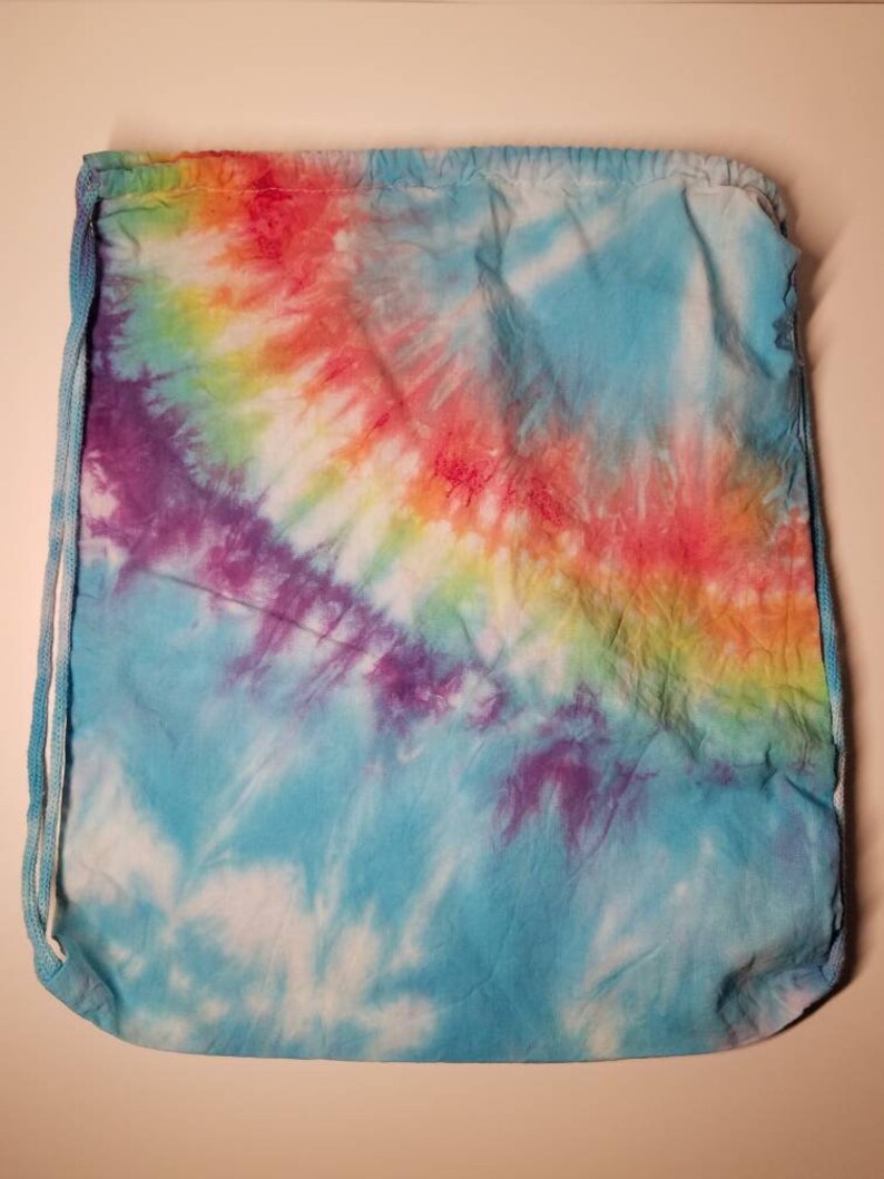 Rainbow Tie Dye Drawstring Bag Backpack