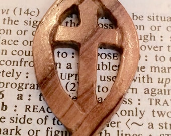 Hand-Carved Olive Wood Cross Necklace: Bethlehem Wood