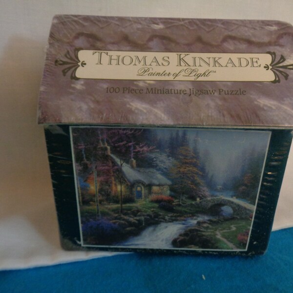 1998 Thomas Kinkade Twilight Cottage 100 piece Miniature Jigsaw Puzzle