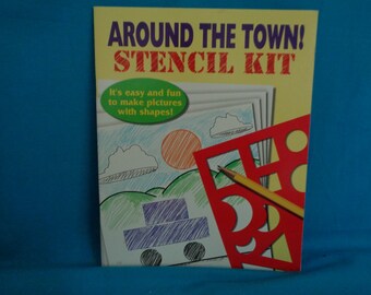 1999 Around The Town! Stencil Kit book by Karen Price - unused