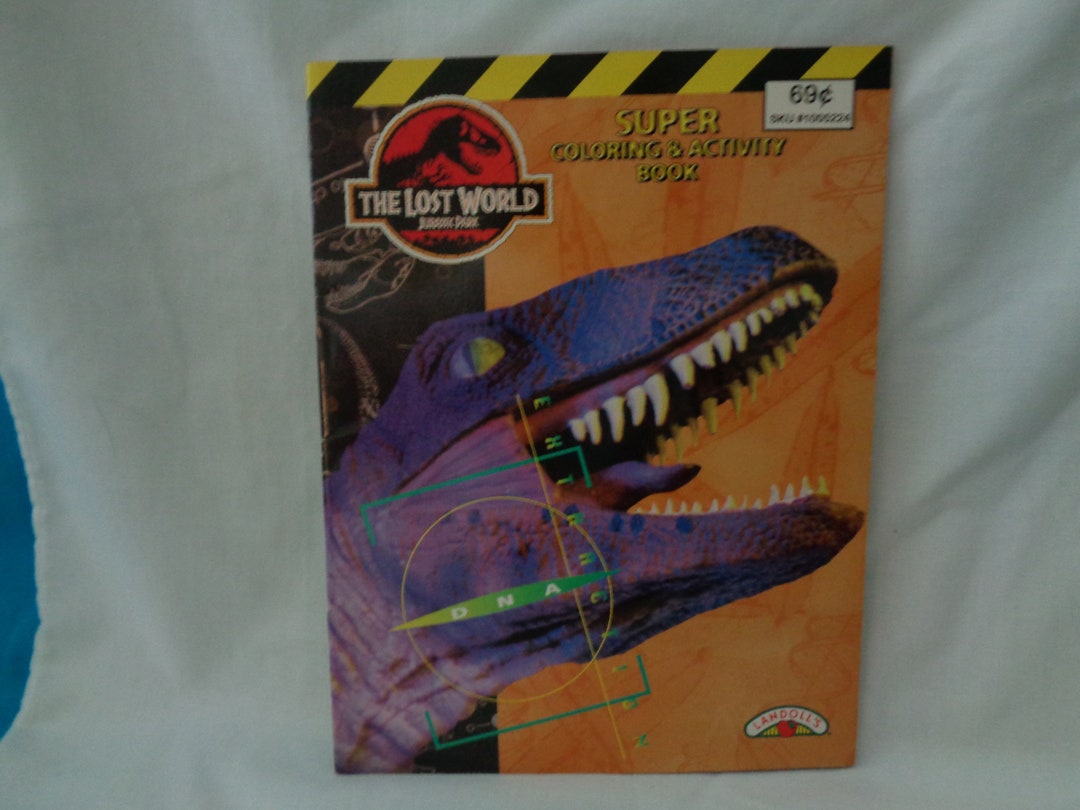 1997 the Lost World Jurassic Park Super Coloring & Activity Book ...