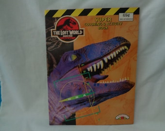 1997 The Lost World Jurassic Park Super Coloring & Activity Book - unused