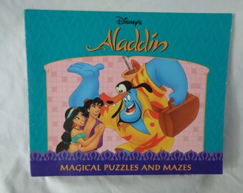 Vintage 1996 Disney's Aladdin Magical Puzzles and Mazes book unused