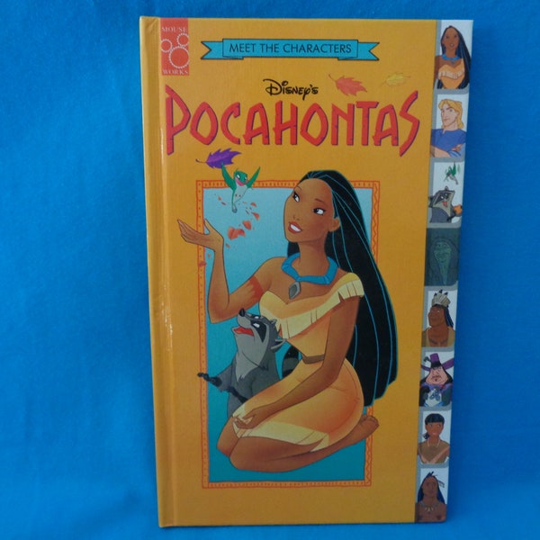 vintage 1995 Disney's Pocahontas Meet the Characters Mouse Works book in good condition