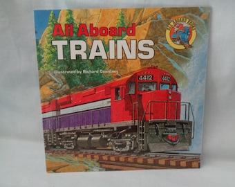 vintage 1994 All Aboard Trains book by Mary Harding