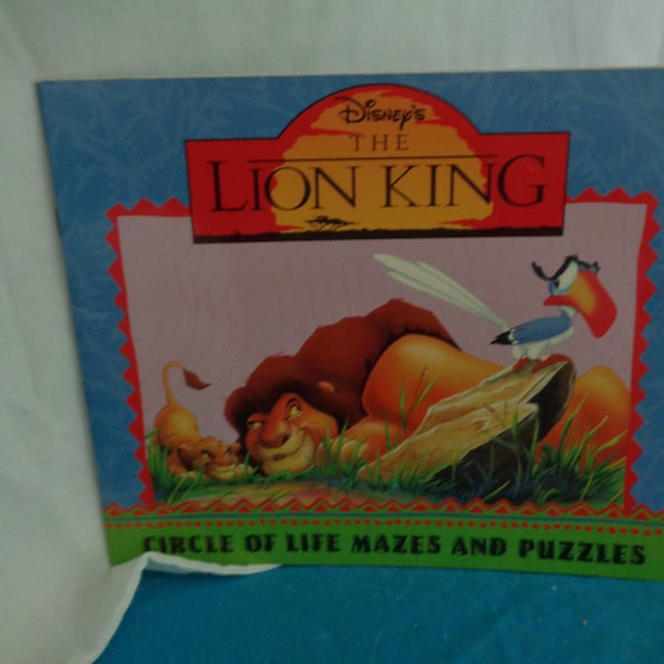 1996 Disney's The Lion King Circle of Life Mazes and Puzzles book unused.