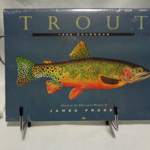 vintage 1997 TROUT 1998 Calendar based on the Illustrated History by James Prosek - unused still in its shrink wrap